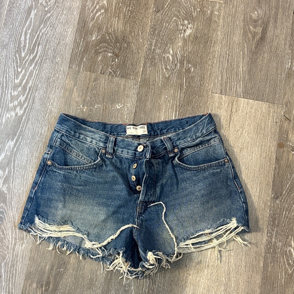 We The Free Distressed Blue Jean Shorts